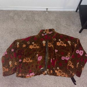 Kimichi Blue Flower Cropped Jacket Size M